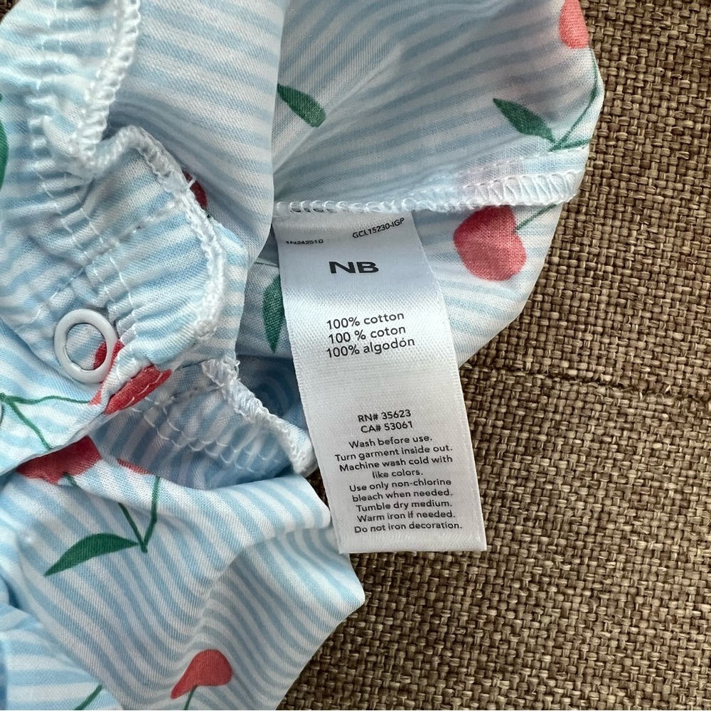 NWT Baby Girls Cherries Romper Just One You - Picture 8 of 10
